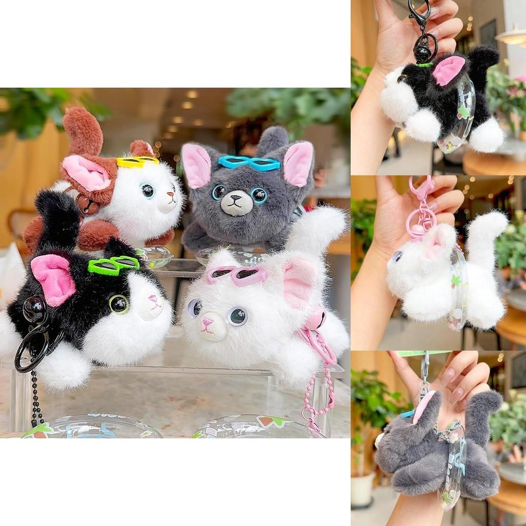 Soft And Cuddly Plush Devon Rex Cat Swim Ring Keychain Ideal Cartoon Gift Accessory