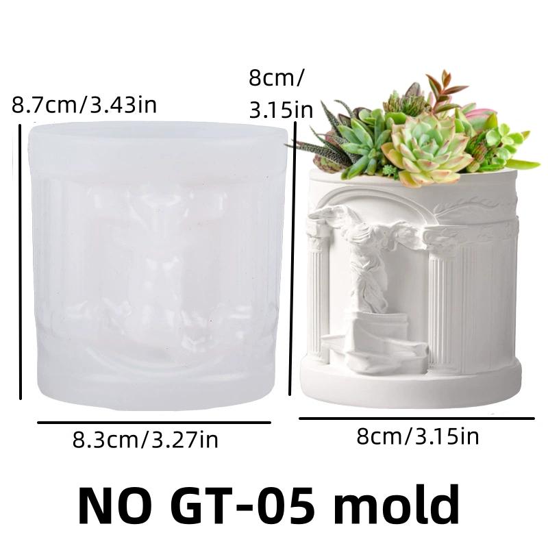 DIY úleva bohyně vítězství kruhový květináč pryskyřice silikonová forma úleva boha vítězství úložný box sádrové formy