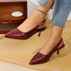 Fashion 2025 Summer New Pointed Stiletto High Heels for Women, Pointed Comfortable Wine Red Temperament Sandals for Women