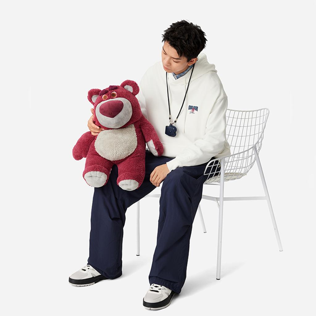 Li Ning Disney Collaboration Pixar Strawberry Bear Series Cartoon Letter Hooded Comfortable Breathable Loose Sweatshirt Unisex Sweatshirt AWDU431-4