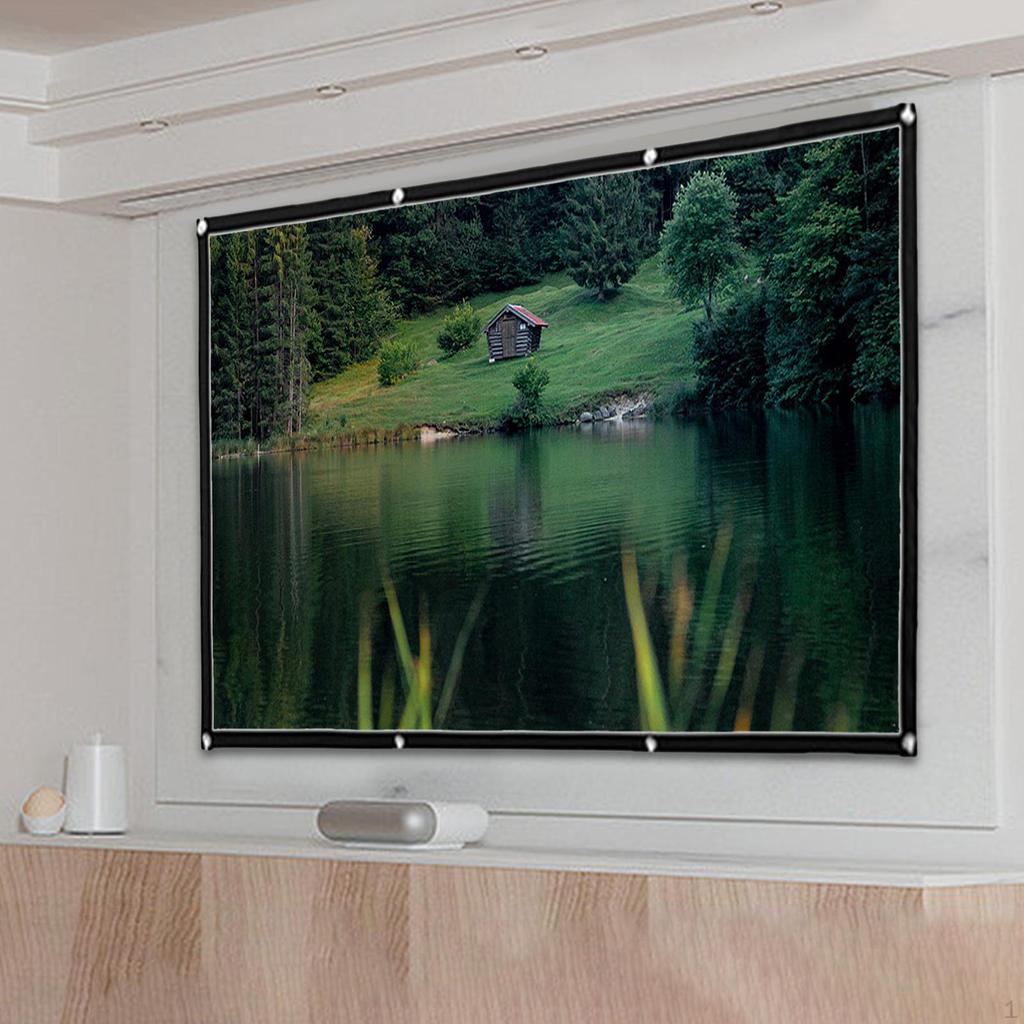 HD Projector Screen, Portable Video Screen Widescreen, Foldable Anti- indoor e outdoor