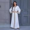 ZD004 Dubai Women's Slim Fit Long Robe: Middle East, Europe & America Style with Lace & Hot Stamping