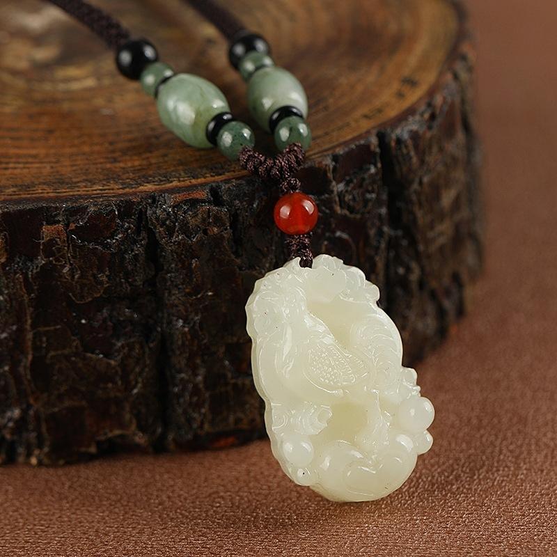 Jade Zodiac Necklace, Men's and Women's Versatile Long Sweater Chain Accessories, High-end Zodiac Signs, Antique Pendants, Hanging Accessories
