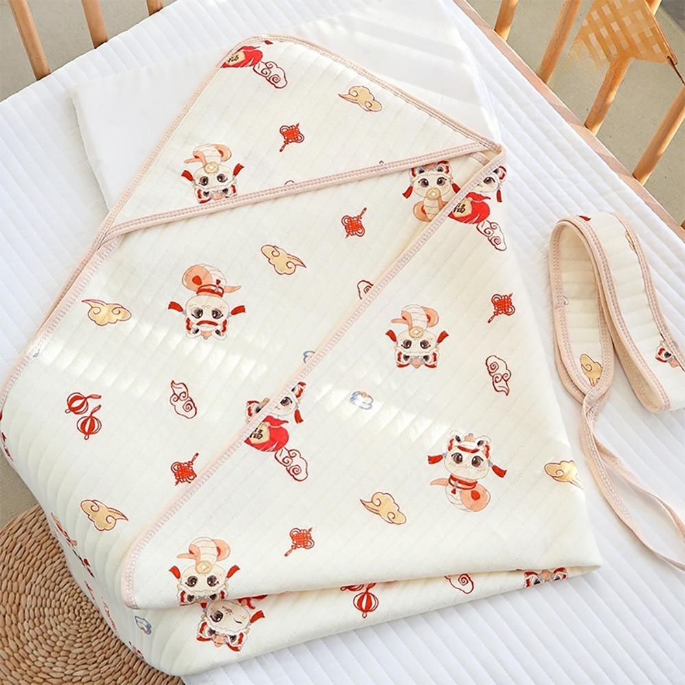 Cartoon Infant Strappy Blanket Air Filter Cotton Newborn Blanket Wraps  Outdoor