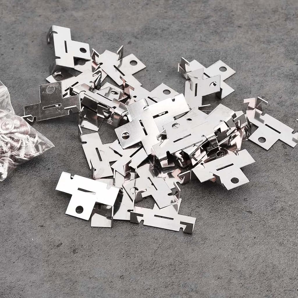 100Pcs Recessed Light Clips,304 Stainless Steel Retrofit Recessed Downlight Housing C Clips with Self Tapping Screws for 5 to 6 Inch Retrofit Cans