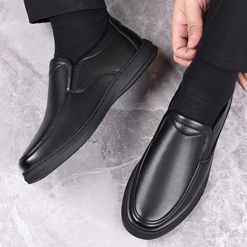 Casual Men'S Leather Shoes Summer Soft Soled Dad Shoe Versatile Classic Male Shoes Breathable Genuine Leather Loafers Homme