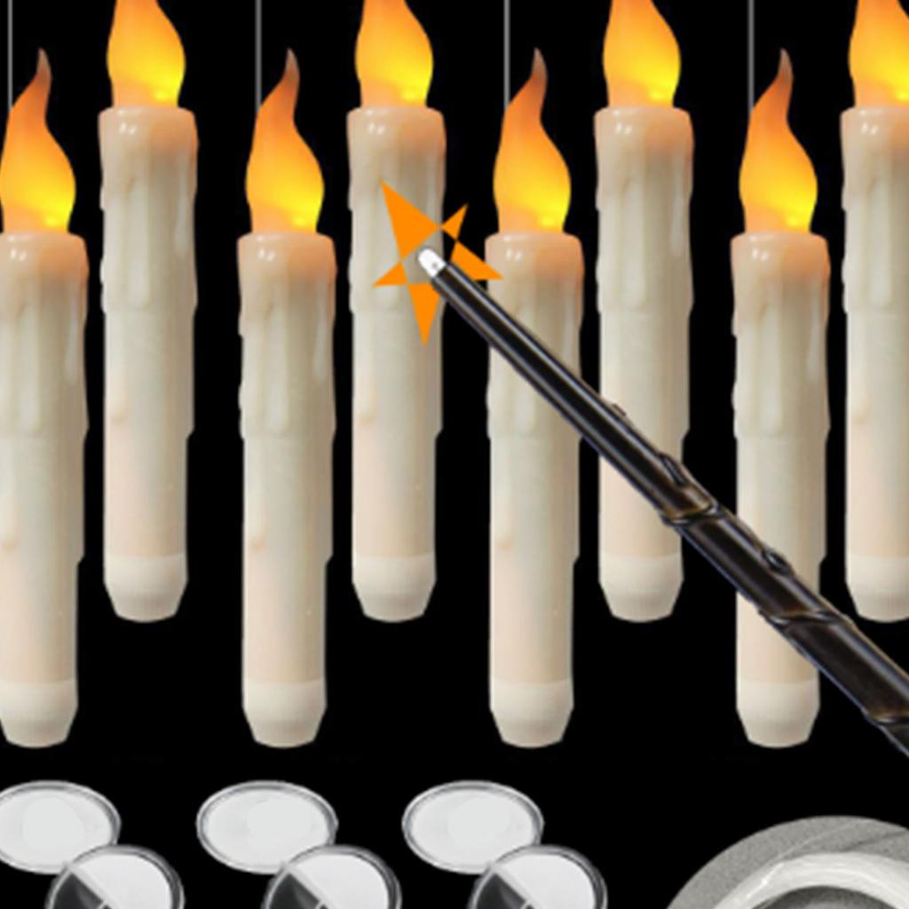 Floating Candles with Wand Flickering Warm Light Flameless Floating LED Candle Battery Operated Candle Set for Party