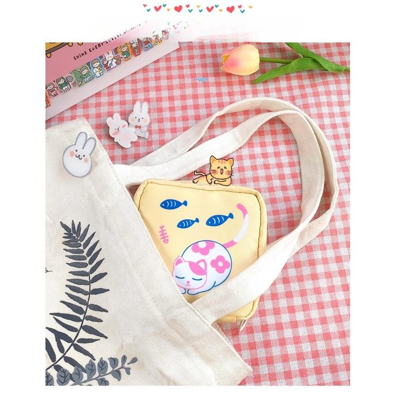 Sanitary Cotton Bag, Menstrual Pad Storage Bag, Korean Version, Instagram Style, Cute, Cartoon, Girl, Large Capacity, Caring Storage Bag