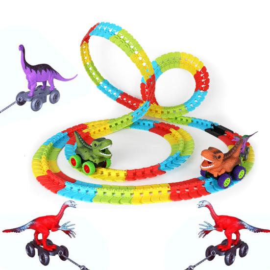

1 комплект игрушечных треков для машинок-динозавров с легкой музыкой, обучающий трек для самостоятельного изготовления L