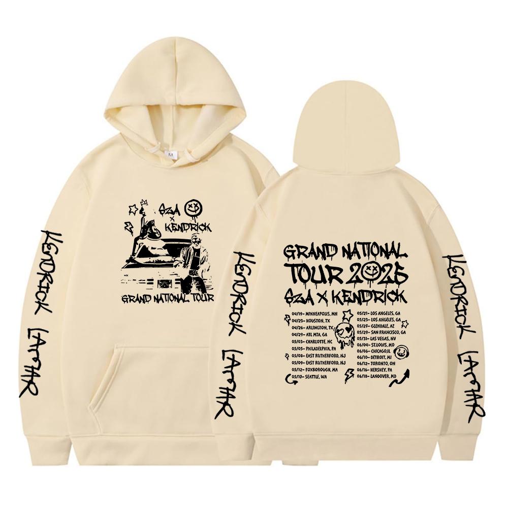 Vintage Grand National Tour 2025 Hoodie Lustiger Kendrick Hoodie Herren Damen Langarm Streetwear Hip Hop Sweatshirt Y2K Kleidung