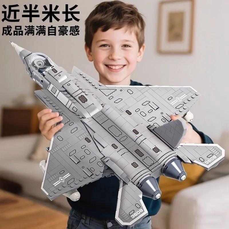 Bai Fen Bai Toys Army Brick Playset J35 Fighter Jet Brick Playset Scale Ratio Model Aircraft Diy Childrens Diy Assembly Toys Playsets Christmas Holiday Gift Present