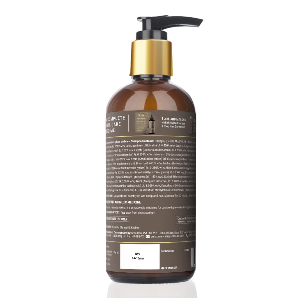 Sesa Ayurvedic Rephase Medicinal Shampoo 300Ml For Thicker Hair Growth And Frizz-Free Shine With Natural Herbal Formula