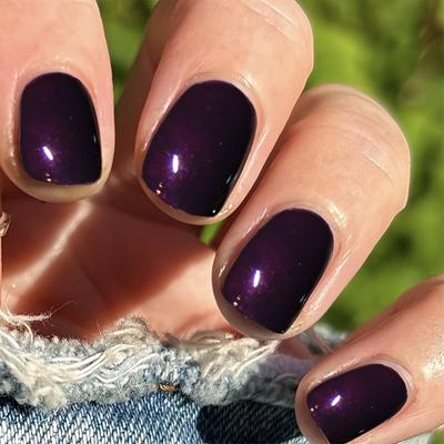 24pcs Dark Purple Fake Nails Short Square False Nails Glossy Press On Nails With Adhesive Tape   1pc Nail File