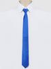 [Allegra K] Men's Narrow Tie, Flat Stripe, Adjustable Zipper, Casual Business Tie, Royal Blue, 6 cm