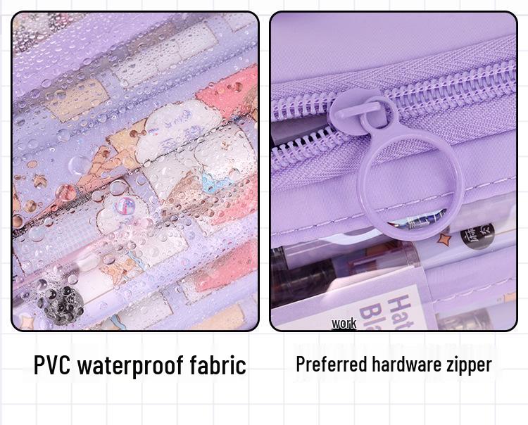 Transparent Cylindrical Pencil Case - Multi-functional, High Capacity for Primary & Secondary Students