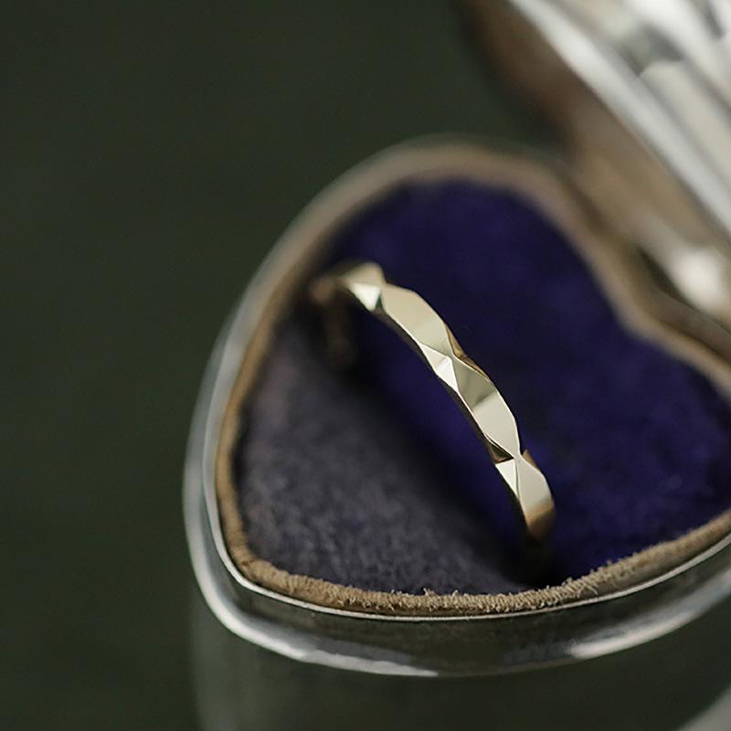 Bague Ouverte Coréenne Élégante en Argent 925 Blanc - Bague de Phalange Rose Empilable de Luxe Léger pour Femme