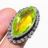 Lemon Quartz Gemstone Adjustable Ring Handmade Beautiful Marquise Shape Jewelry