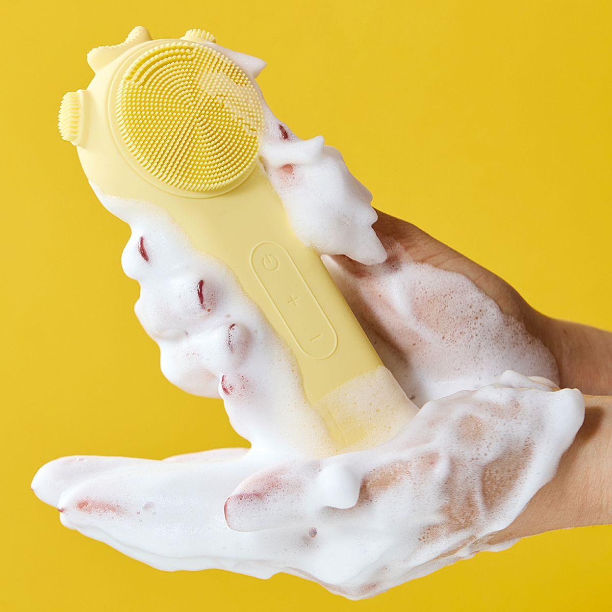 Silicone Vibrating Cleanser Waterproof Electric Face Washer ST-FC100 Sky blue