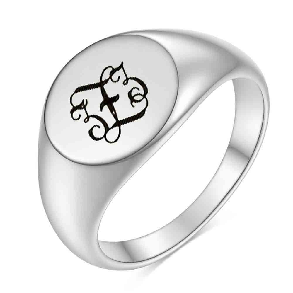 

Stainless Steel 26 English Alphabet Printed Font Ring, Silver Color, able and Simple Titanium Steel Women s Ring 12