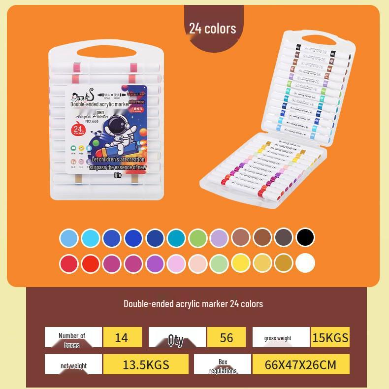 Двусторонний акриловый маркер с непротекающими чернилами для детского творчества, DIY-рисунков и многослойной живописи
