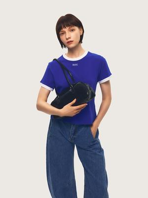 Mikeu Silky Ringer Short Sleeve T-Shirt_Blue