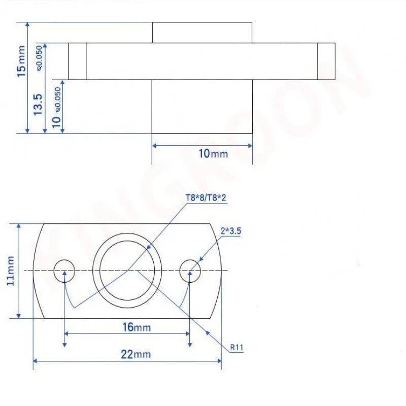 T8 Double Cutting Edge Brass Flange Lead Screw Nut Anti-Corrosion Long Lifespan for Home & Lab 3D Printer Repair Parts