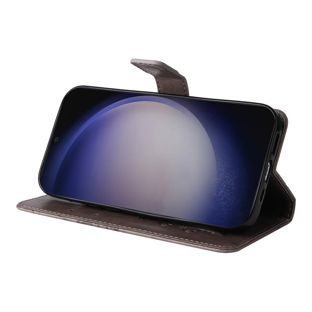 For Samsung Galaxy S25/S24 Wallet Case Floral Butterfly Imprinted Leather Phone Cover Stand