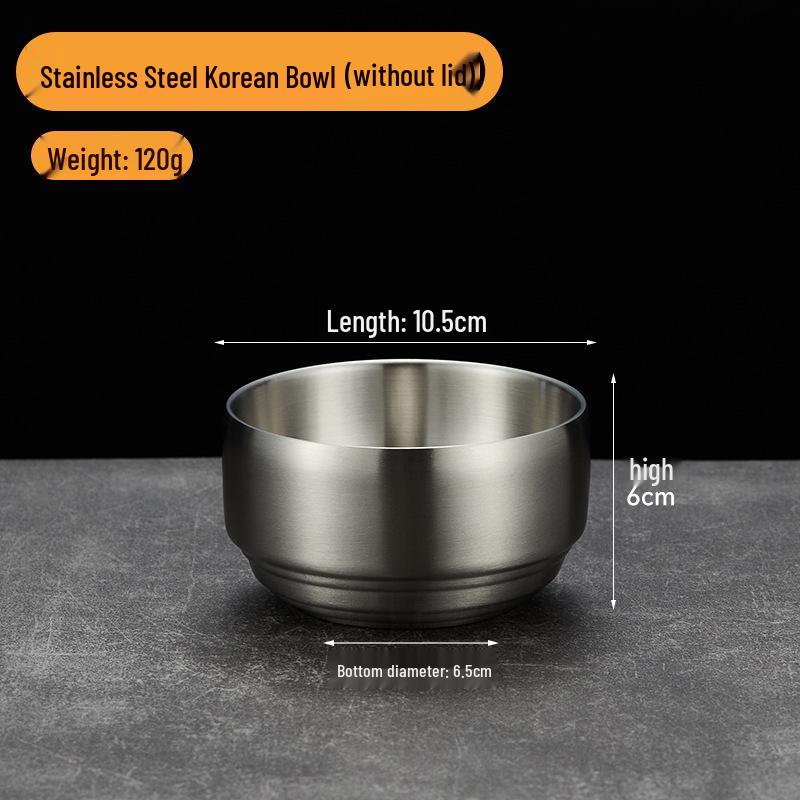 

Double-Layer Insulated Stainless Steel Bowl with Lid - Ideal for Rice, Salad, Kimchi, and Soup