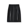 Elegant PU Leather Hip-Hugging Skirt: Retro, Slimming, Built-In Padding, Slit Midi Design for Women - Autumn/Winter