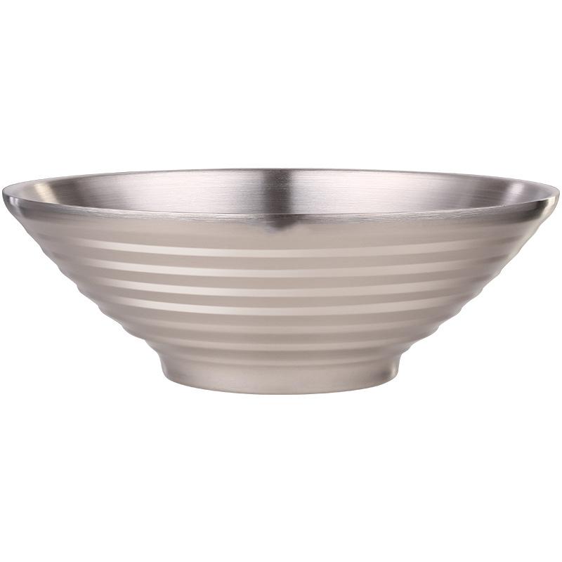 Aesthetic Design 304 Stainless Steel Japanese Ramen Bowl Heat-insulating Noodle Tableware Cutlery for Christmas and New Year