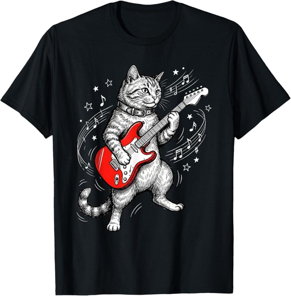 

Funny Cat Playing Guitar Rock and Roll Humor T-Shirt Unisex T-Shirt M