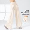 WEZHO Women's Ribbed Cotton Loose Wide-Leg Dance Pants