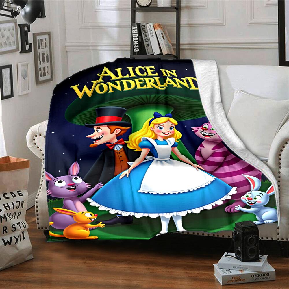 Alice'S Fantasy Journey Flannel Blanket Super Soft Warm Cozy Blanket For Sofa Bed Office Travel Allseason Home Decor Gift