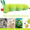 Cat Catnip Toy for Indoor Bored Cats, Cat Chew Toy for Teeth Cleaning, Bite-Resistant Plush Caterpillar Design, with 1pcs Chew Rope for Cats