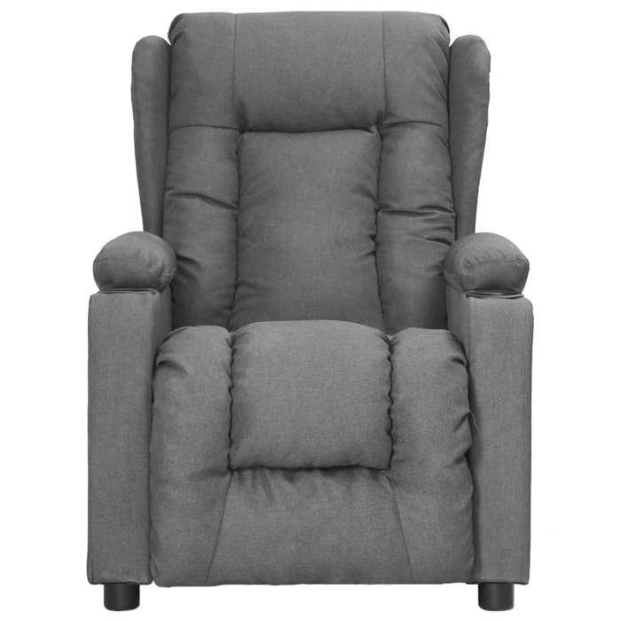 VidaXL Fauteuil Inclinable, Chaise avec Dossier et Repose-pied Réglables, Siège de Salle de Séjour Salon Intérieur, Gris 339048