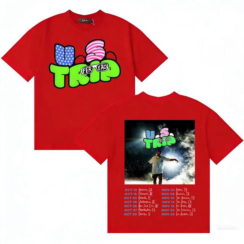 Summer Feid Ferxxocalipsis Aesthetic Tour Album Crewneck Tees Concert Casual Unisexs Hip Hop Loose Short Sleeve Tee Shrit Teenagers S