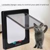 ABS Acrylic Pet Cats Screen Door Window Lockable Waterproof Medium Cat Flap (black)
