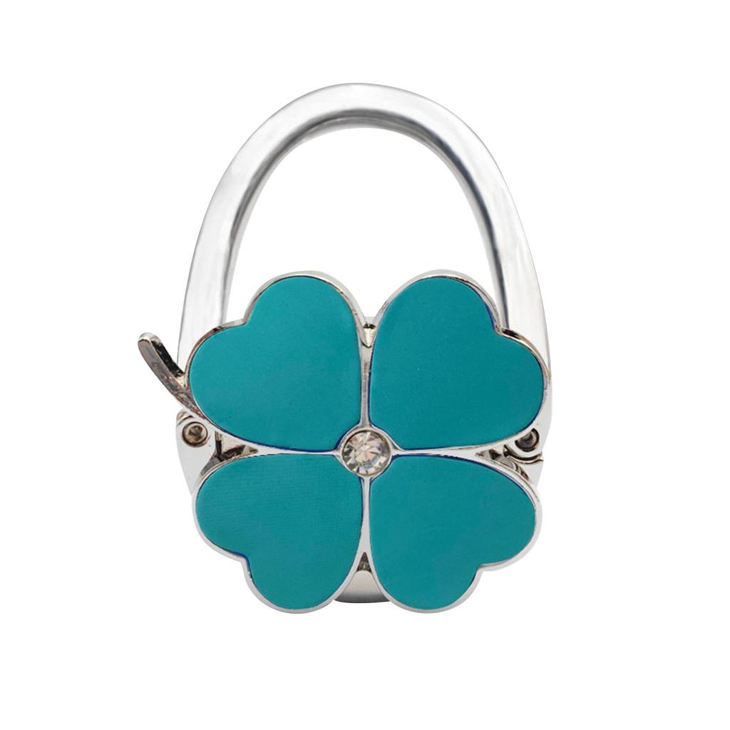 Fourleaf  External Bag Hook, Foldable Portable Hook Solid Color Leather Table Side Bag Hook Handbag Bag Hook