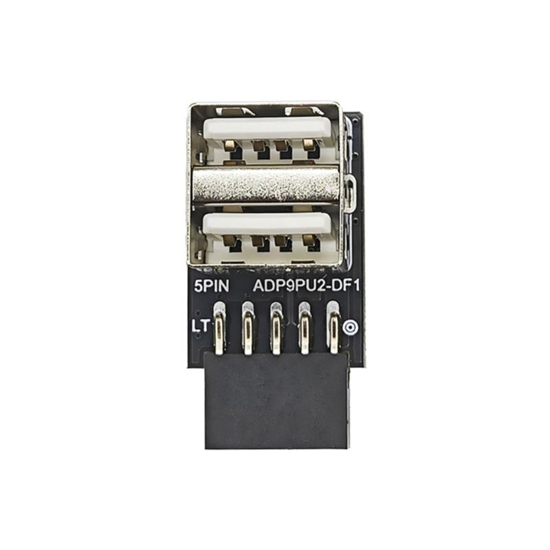 Конвертер USB2.0 на 9-контактный передний разъем материнской платы Адаптер USB-заголовка USB 2.0 Female Карта-удлинитель для ПК