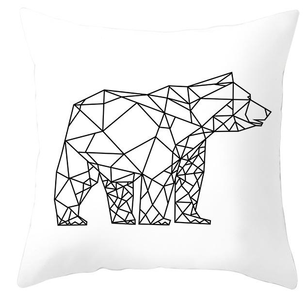New Simple Black and White Plain Pillowcase Geometric Home Cushion Cover