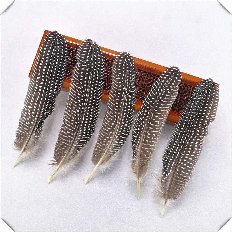

10pcs wing pheasant feathers spotted Guinea fowl plumas diy feathers for jewelry making wedding decoration plumes crafts 17-22cm