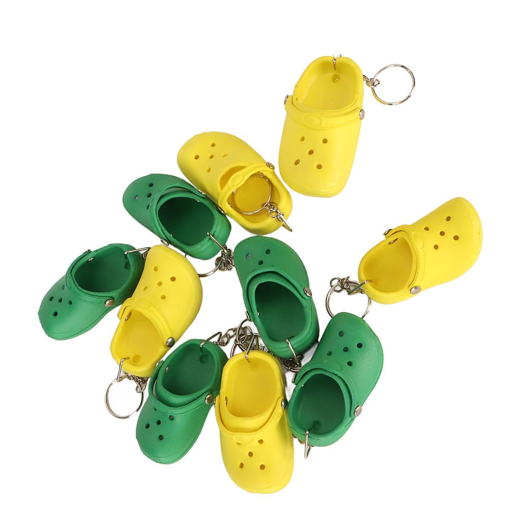 10pcs Mini Slipper Keychain Cute Silicone Slipper Keychain Adorable Little Shoes Keychain for Car