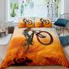 Bicycle Duvet Cover King/Queen Size A Bike Sketch Artwork Quilt Cover Soft Polyester Bedding Set 1/2 Pillowcases Yellow Purple