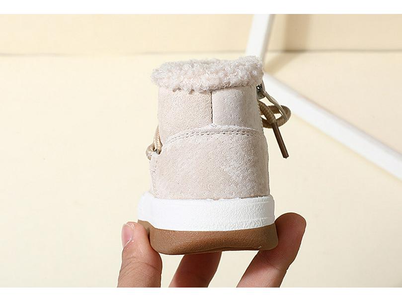 Dětské sněhule s velurovou podšívkou: Teplé bavlněné boty s vysokým svrškem pro miminka - dívky a chlapce