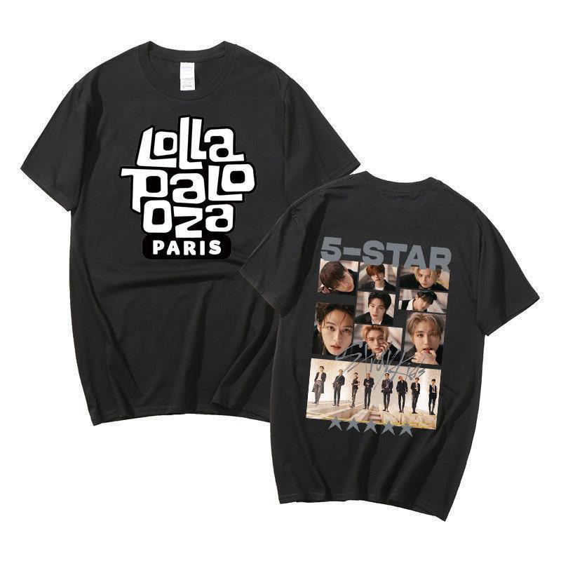 Support Stray Kids Combination Around Harajuku Print Fashion Men S And Women S T-Shirts Tops Short Sleeves S
