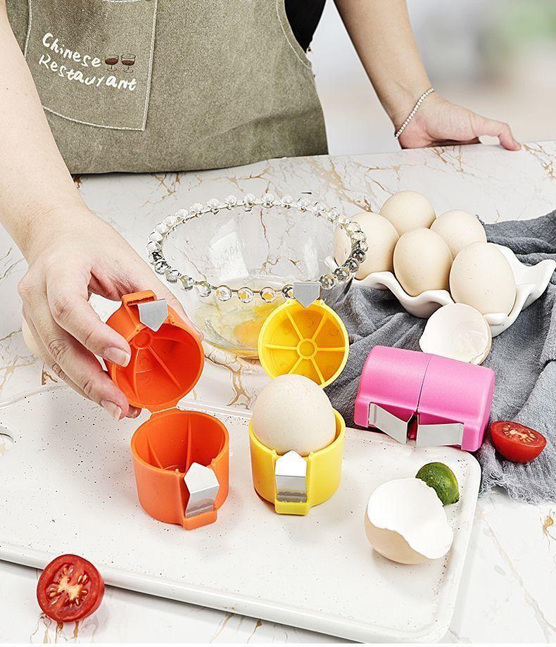 1pc Plastic Non-Stick Hand Eggs Breaker Creative Egg Separator Tool Multifunctional Convenient Baking Cooking Aid Kitchen Gadget