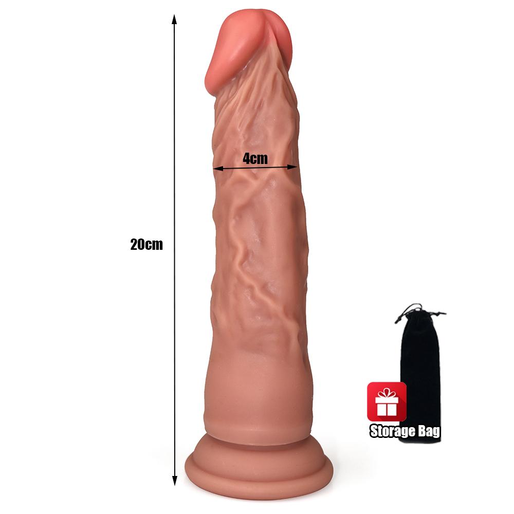 Liquid Silicone Dildo for Women Realistic Penis Adult Toy Soft Flexible Texture with Suction Cup