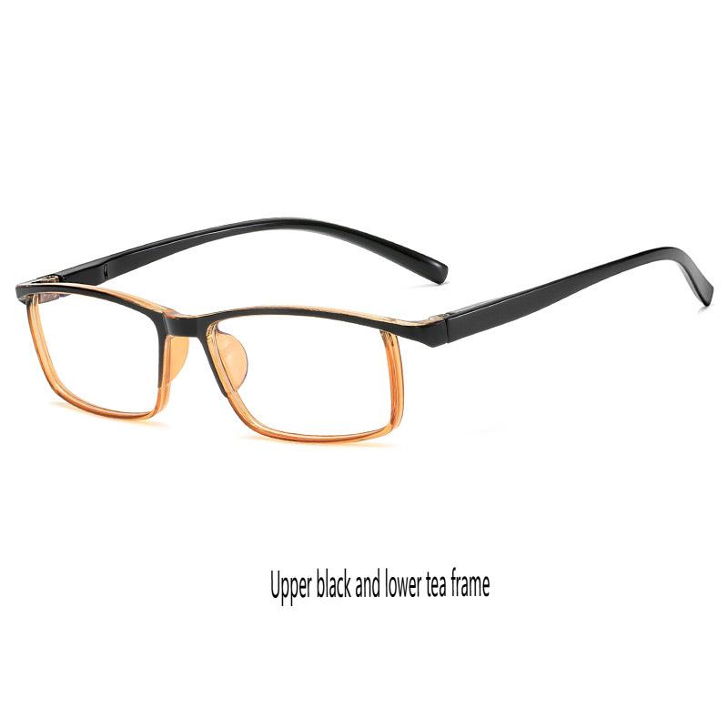 Myopia Glasses Men Business Half Frame Correction Eyewear Ultra Light and Comfortable Anti Blue Light Prescription Eyeglass -1.0