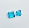 2 Pcs Set, 11 to 13 MM Size, 11.35 Carat, Eye Clean Blue Topaz Shade Glass Stone, Glass Rhinestones, faceted Square Rectangle Glass Stone.