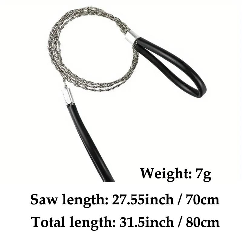 1PC Portable Stainless Steel Wire Saw with Finger Handle, Pocket Manual Chain Saw for Outdoor Camping Hiking Survival